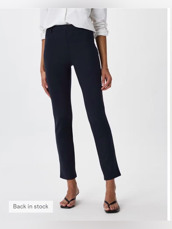 Quince Pants - NWT Quince Slim Cropped Twill Navy small petite Ultra Stretch Ponte Straight Leg